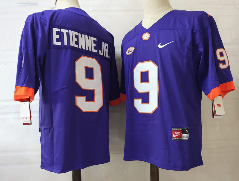 Men Clemson Tigers #9 Etienne jr Purple 2024 Nike Vapor NCAA Jersey